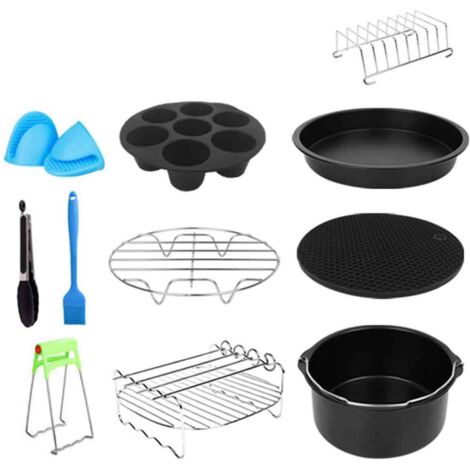 12 Pièces Accessoires pour friteuse Air Fryer Kit d'accessoires universels pour friteuse à air chaud de 7 pouces (1/5)