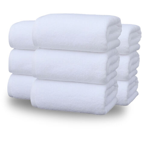 Lot de 10 Serviettes de Toilette Blanches en Coton Doux - EINNENFFER - Très Absorbantes et Confortables, Idéales pour Salle de Bain, Spa, Salle de Sport et Cadeaux Pratiques
