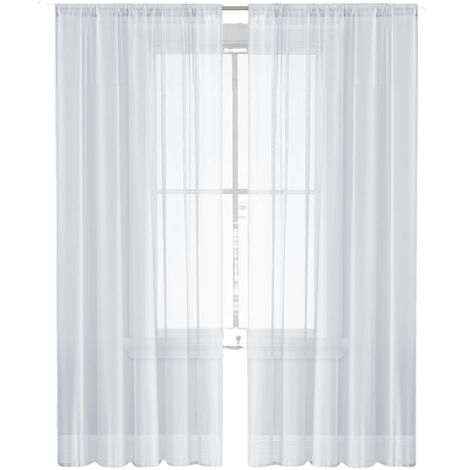 Rideaux Voilages Unis Semi-Transparents - EINNENFFER - Ensemble de 2 Panneaux 80 cm x 200 cm pour Salon et Chambre, Tulle Décoratif Idéal pour Noël et Autres Occasions Festives (1/5)