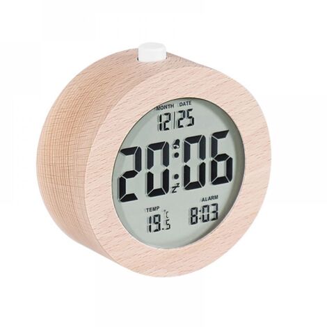 Réveil nordique en bois massif - EINNENFFER - Design simple, silencieux et écologique, fonctionne sur piles, parfait pour un sommeil réparateur et un intérieur élégant, idéal pour la chambre ou le bur (1/5)