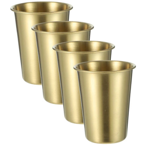 Lot de 4 Gobelets en Acier Inoxydable Dorés - EINNENFFER - Élégants et Durables pour Vos Fêtes, Idéals pour Cocktails, Vin et Plus