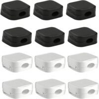 Organisateur de câbles magnétiques, clips de câble magnétiques, câble lisse et ajustable, clips pour câbles de charge, table de chevet, bureau, téléphone, voiture, mur, bureau (blanc, 6 pièces)