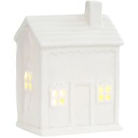 Figurine décorative de Noël, village miniature en porcelaine, LED, 1 maison, céramique