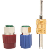 Adaptateur de conversion 3 pièces R12 R22 Filetage femelle 1/4 SAE vers R134A Interface mâle haute/basse tension 1316LH+1213AL