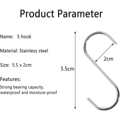 Ganchos en forma de S [10 unidades], ganchos metálicos multifuncionales ...