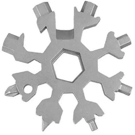 Llave dinamométrica de copo de nieve 18 en 1, herramienta manual multifuncional, universal, portátil, de acero inoxidable. (1/4)