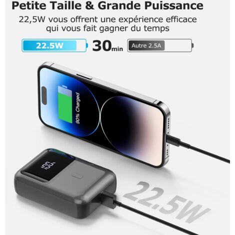 Powerbank Solaire 20000 MAh Avec Manivelle - Lampe LED, Alarme SOS, Boussole - Pliable, étanche IPX66 - Pour Randonnée, Camping