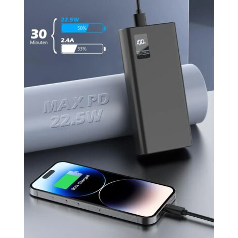 Power Bank 20000 MAh 22.5W PD - Charge Rapide, Écran LED