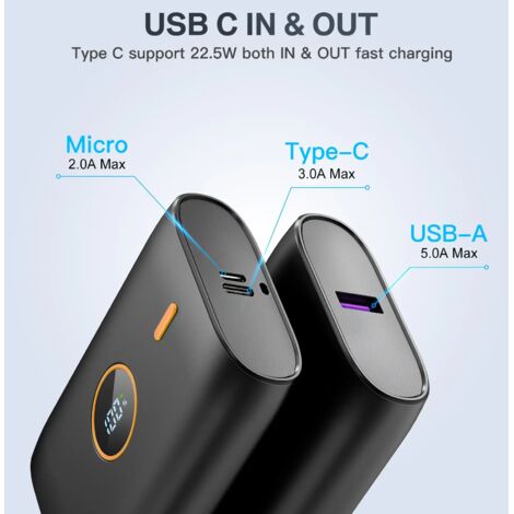 Power Bank Solaire 50000mAh - Chargeur Portable Avec 4 Ports USB, Qi Et Lampe LED - Pour Randonnée, Camping