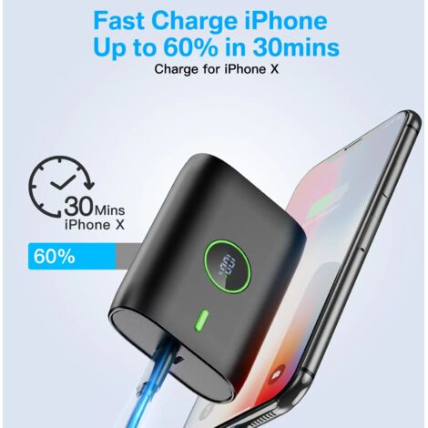 Batterie Externe Magnétique MagSafe Sans Fil Pour IPhone - Charge Rapide Par Induction - 5000mAh - Bleu Clair - Téléphonie