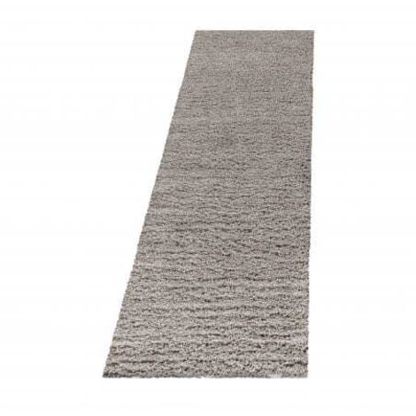 Ayyildiz Tapis à poils longs Shaggy - Ultra doux et moelleux - Chambre à coucher - beige - 80x250 cm (1/5)