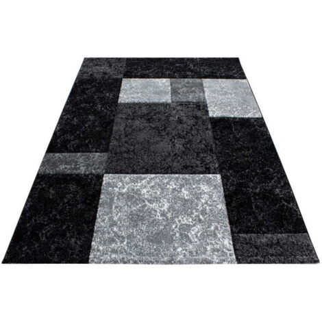 Ayyildiz  Tapis Moderne - Géométrique - Abstrait Design - Tapis Flottant Salon - Gris - 170 cm x 120 cm