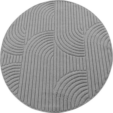 Ayyildiz Tapis Moderne - Structure 3D Cube - Motif Tressé - Salon Tapis Court - Gris - 120 cm x 120 cm (1/5)