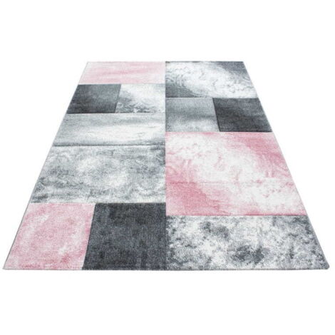 Ayyildiz Tapis Moderne - Géométrique - Abstrait Design - Tapis Flottant Salon - Rose - 370 cm x 280 cm (1/5)