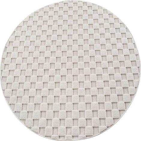 Ayyildiz Tapis Moderne - Structure 3D Cube - Motif Tressage - Salon Tapis Court - Creme - 80 cm x 80 cm (1/5)