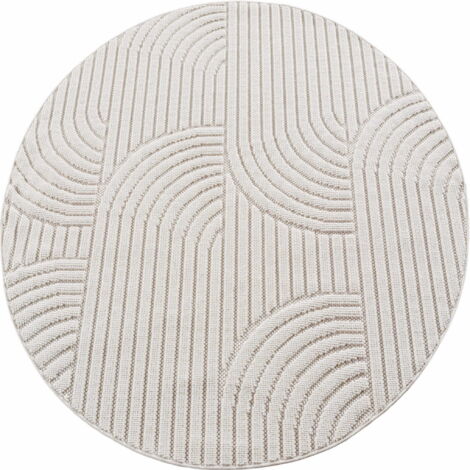 Ayyildiz Tapis Moderne - Structure 3D Cube - Motif Tressage - Salon Tapis Court - creme - 160 cm x 160 cm