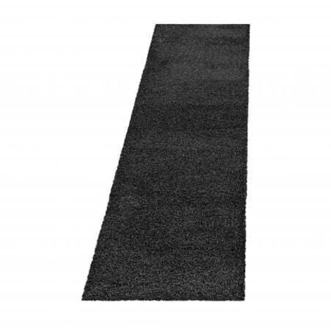 Ayyildiz Tapis à poils longs Shaggy - Ultra doux et moelleux - Chambre à coucher - gris - 80x250 cm (1/5)