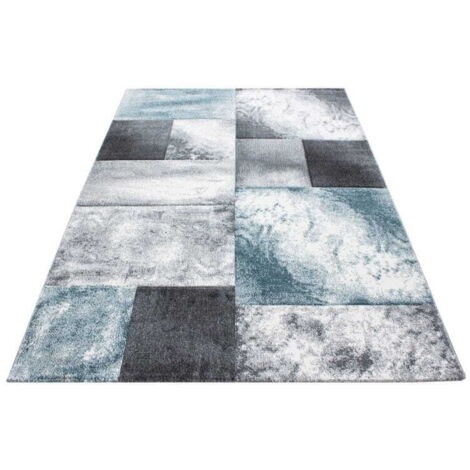 Ayyildiz  Tapis Moderne - Géométrique - Abstrait Design - Tapis Flottant Salon - bleu - 230 cm x 160 cm