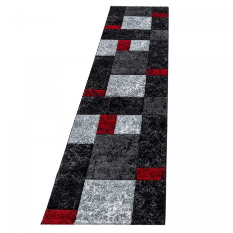 Ayyildiz Tapis Moderne - Géométrique - Abstrait Design - Tapis Flottant Salon - Gris - 300 cm x 80 cm