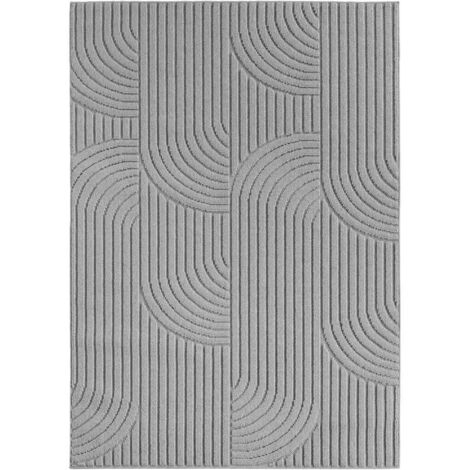 Ayyildiz  Tapis Moderne - Structure 3D Cube - Motif Tressé - Salon Tapis Court - Gris - 120 cm x 170 cm