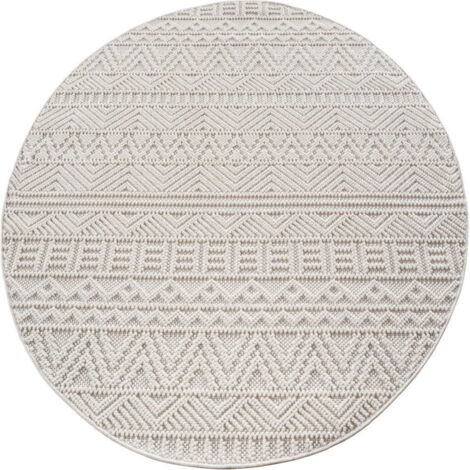 Ayyildiz Tapis Moderne - Structure 3D Cube - Motif Tressage - Salon Tapis Court - Creme - 80 cm x 80 cm (1/5)