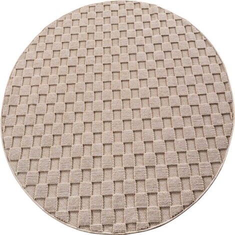Ayyildiz  Tapis Moderne - Structure 3D Cube - Motif Tressage - Salon Tapis Court - beige - 80 cm x 80 cm