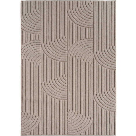 Ayyildiz Tapis Moderne - Structure 3D Cube - Motif Tressage - Salon Tapis Court - beige - 160 cm x 230 cm (1/5)