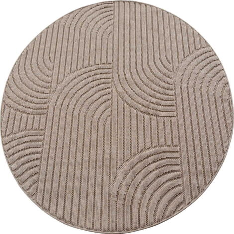 Ayyildiz Tapis Moderne - Structure 3D Cube - Motif Tressage - Salon Tapis Court - beige - 80 cm x 80 cm (1/5)