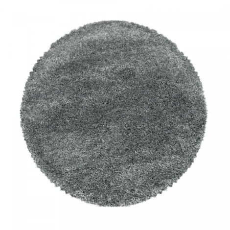 Ayyildiz Tapis à poils longs Shaggy - Ultra doux et moelleux - Chambre à coucher - gris - 120x120 cm