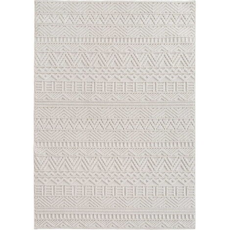 Ayyildiz  Tapis Moderne - Structure 3D Cube - Motif Tressage - Salon Tapis Court - creme - 140 cm x 200 cm