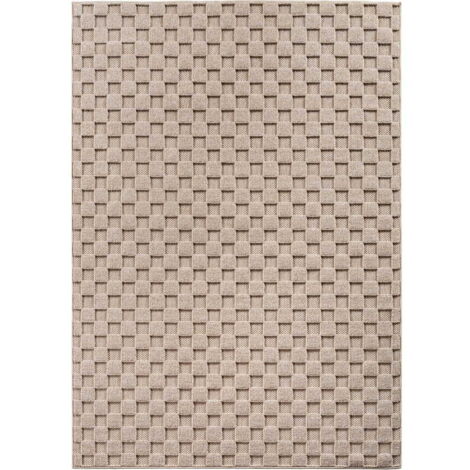 Ayyildiz Tapis Moderne - Structure 3D Cube - Motif Tressage - Salon Tapis Court - beige - 200 cm x 290 cm (1/5)