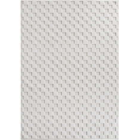 Ayyildiz Tapis Moderne - Structure 3D Cube - Motif Tressage - Salon Tapis Court - creme - 60 cm x 110 cm