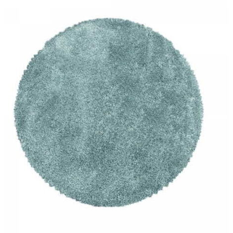 Ayyildiz Tapis à poils longs Shaggy - Ultra doux et moelleux - Chambre à coucher - bleu - 80x80 cm (1/5)