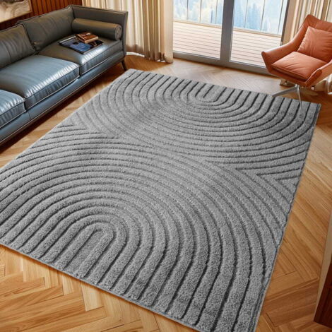 Tapis Moderne 3D Art - 160 cm x 230 cm - Gris - Design Géométrique - Confort Et Élégance, Ayyildiz