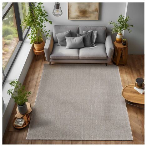 Tapis rectangle uni courtes mèches contemporain Ceroti Marron 80x150 (1/5)