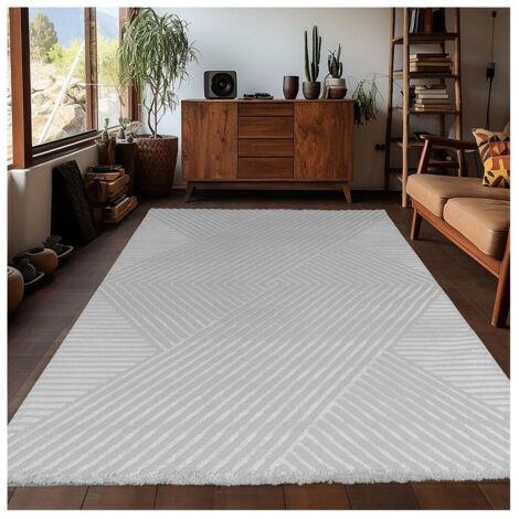 Tapis 3D Sahara - 280 cm x 370 cm - Gris - Design moderne et chaleureux - Certifié Oeko-Tex (1/5)