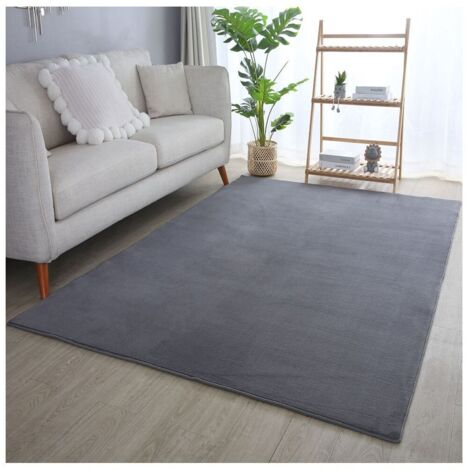 Tapis en microfibre doux uni antidérapant Lars Gris 160x230 (1/5)