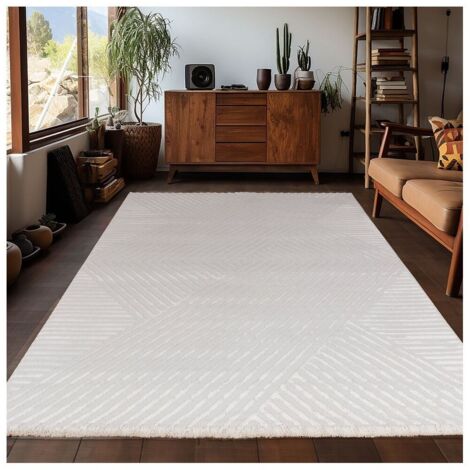 Tapis moderne effet 3D graphique Krupa Crème 120x170