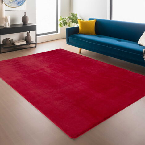 Tapis Plush Joy - 60 cm x 100 cm - Rouge - Ultra Doux - Antidérapant - Élégance Moderne (1/5)