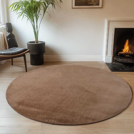 Tapis Plush Joy - 80 cm - Marron - Ultra Doux - Antidérapant - Confort Optimal (1/5)