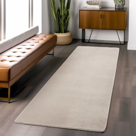Tapis Plush Joy - 80 cm x 250 cm - Creme - Ultra Doux - Antidérapant - Élégant