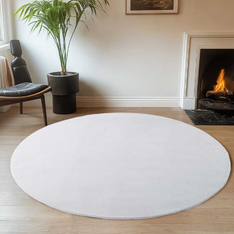 Tapis Plush Joy - 80 cm x 80 cm - Blanc - Ultra Doux - Antidérapant - Élégance Moderne (1/5)