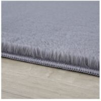 Tapis uni doux à courtes mèches rond Beads Gris Ø 120