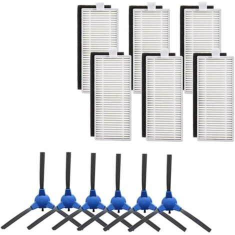 Ersatzteilset für Eufy Robovac 11S 30 30C 15C – 12-teilig mit 6 Seitenbürsten und 6 HEPA-Filtern (1/5)