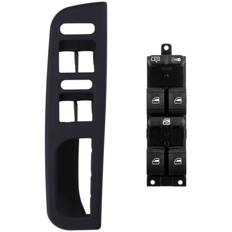 Fensterheber-Schalter + Abdeckung in Schwarz für Golf 4 Passat Jetta Bora SEAT Leon Toledo 1J4959857D 3B1867171E vorne links Fahrerseite (1/5)