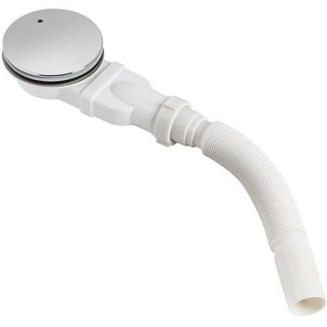 Duschablauf Ø 90mm mit PP-Flexschlauch – ABS-Material, Anti-Geruchssystem & Haarsieb, chromfarbener Deckel, für Duschwannen, Durchfluss 40L/min