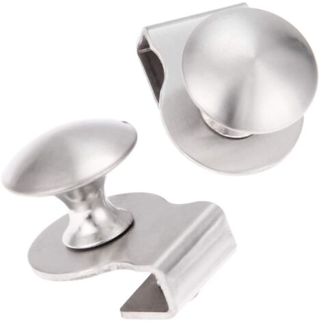 Griff aus Edelstahl und Glas für Möbeltüren und Schubladen, 5-8 mm, bohrfrei, 2 Stück. (1/5)