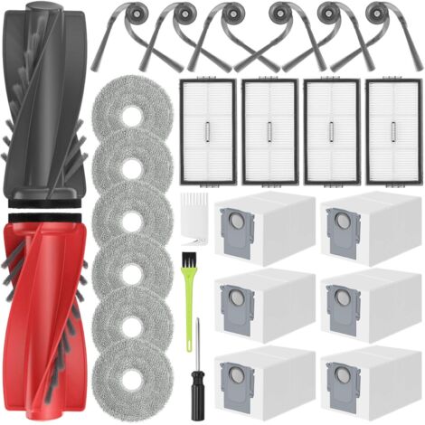 Saros 10R Zubehörset für Roborock Saros 10R / Qrevo CurvX/Curv 2 Pro – 10R Ersatzteile: 2 Hauptbürsten, 6 Staubbeutel, 6 Wischtücher, 4 Filter, 6 Seitenbürsten (1/5)