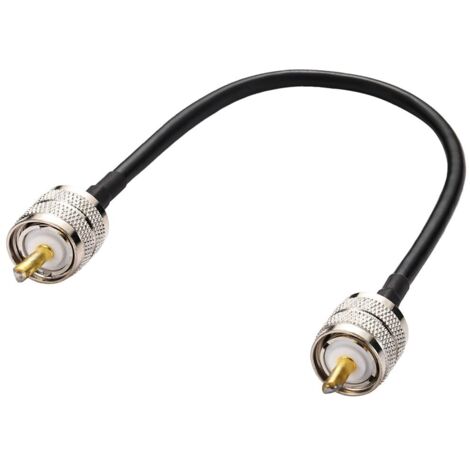 1 Unidad Cable Coaxial UHF Macho PL-259 a UHF Macho PL-259 RG58 para Radio HAM y CB, Analizador de Antenas, Carga Ficticia, Medidor ROE (1/4)