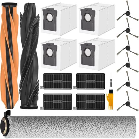 Zubehör für Dreame Aqua10 Ultra Roller Complete: 1 Hauptbürste, 1 Rollbürste, 4 Filter, 6 Seitenbürsten, 4 Staubbeutel – Ersatzteile für Aqua10 Ultra Roller. (1/5)